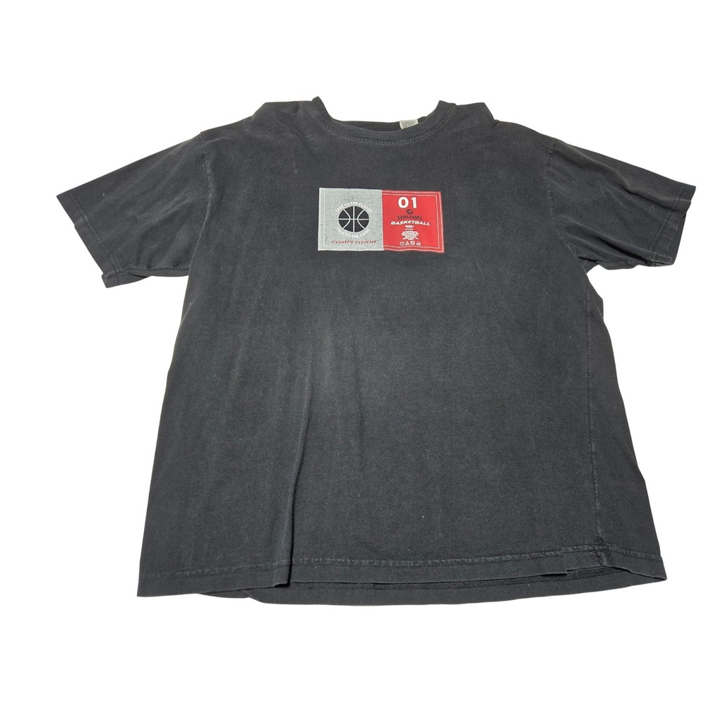 Spalding Basketball Faded‎ Graphic T Shirt Mens XL Black